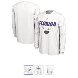 Air Jordan Florida Gators Men's Med White LS Dri-Fit Jumpman Shirt Long Sleeve